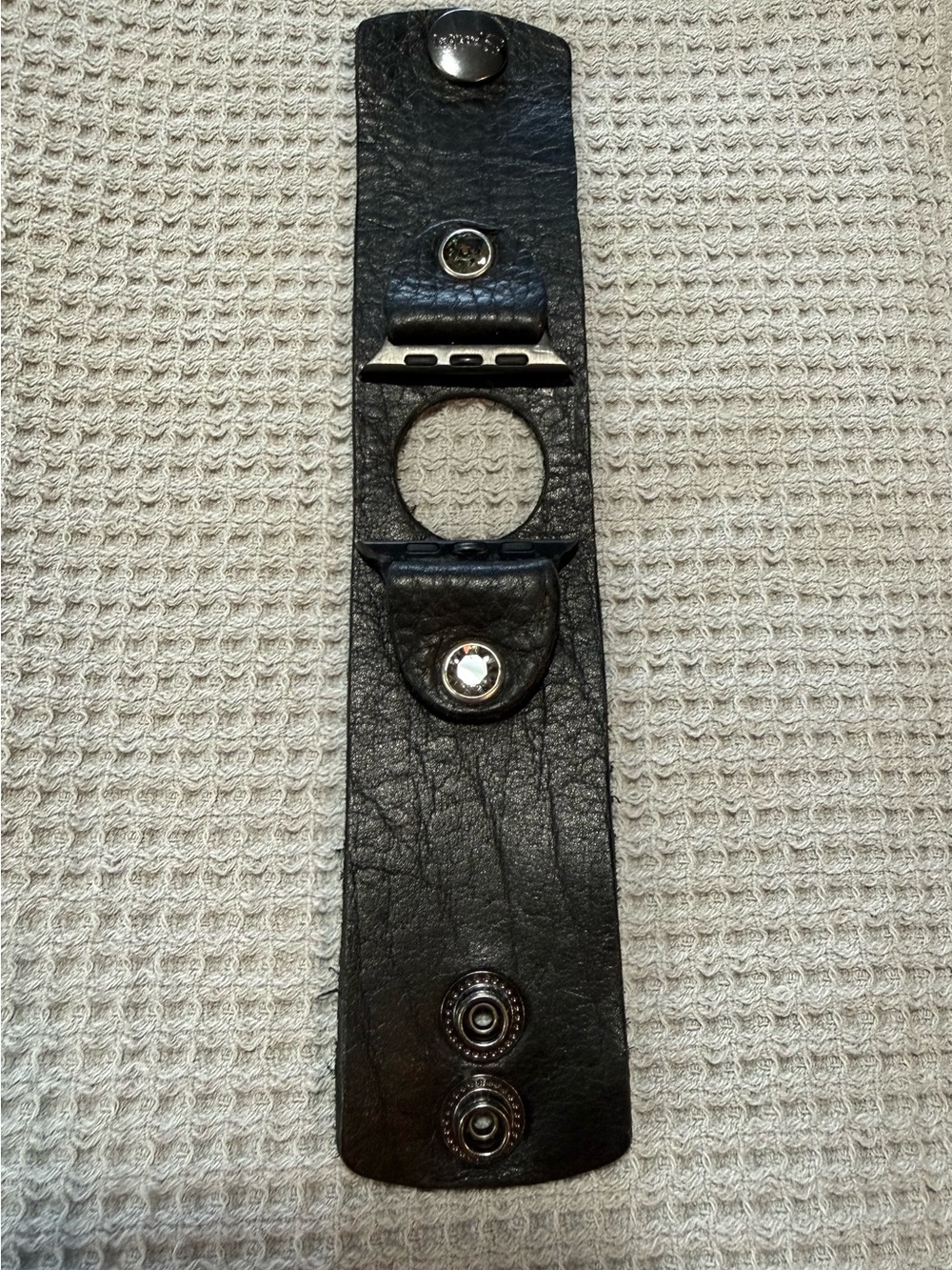 Spark*l Bands Black Leather Apple Watch 42/44/45 Band size XS/S